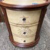 3 Drawer Floral Wood Nightstand