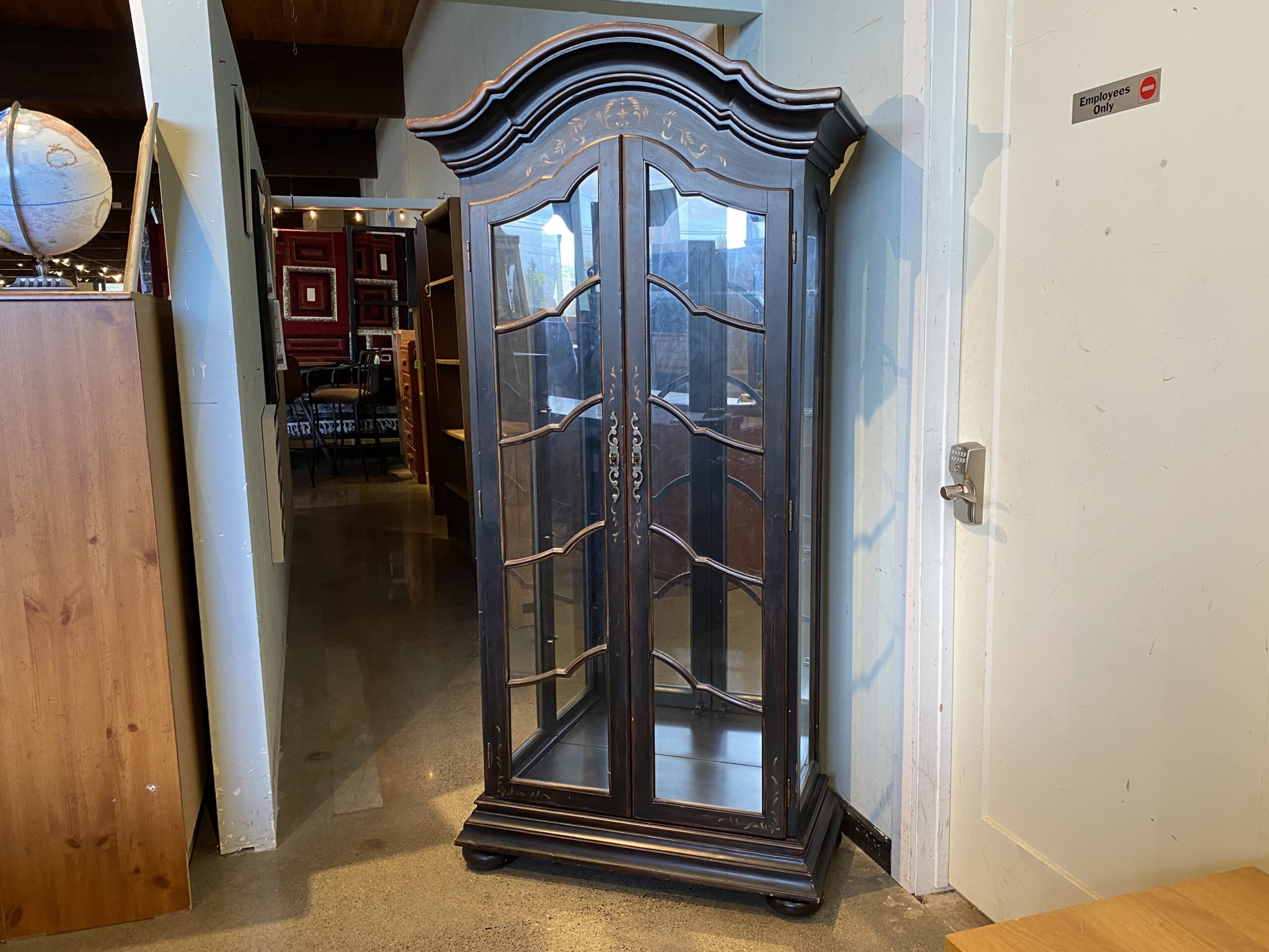 Dark Elegant Glass Door Display Case