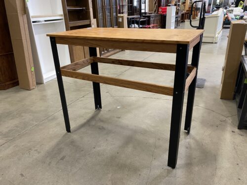 Bar Height Simple Industrial Wood Topped Table