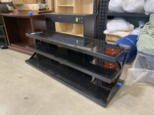 TECH CRAFT Black Tempered Glass 3 Tier TV Stand