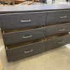 ASHLEY FURNITURE  Black Wood 6 Drawer Dresser with Steel Hardware