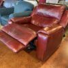 Wide Red Leather Power Recliner Chair