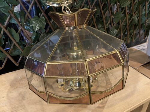 Vintage 5-Bulb Glass Shade Fixture