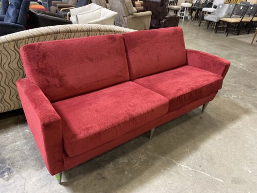 Soft Modern Red Loveseat