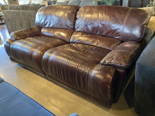Burgundy Brown Manual Recliner Sofa