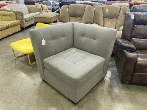 Soft Tufted Grey Corner Chair
