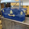 Vibrant Blue Metal Travelling Trunk