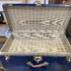 Vibrant Blue Metal Travelling Trunk