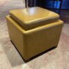 NEWPACIFIC Cameron Mustard Yellow Bonded Leather Storage Ottoman