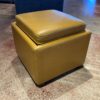 NEWPACIFIC Cameron Mustard Yellow Bonded Leather Storage Ottoman