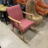 Mid-Century Modern Ruby Red Rocking Chair