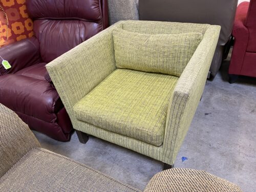 JEFFERY BRAUN Spring Grass Green Square Frame Accent Chair