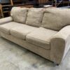 Beige Fabric Slanted Arm 3 Seater Sofa