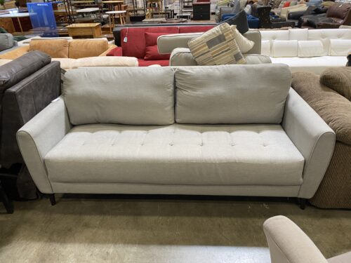ASHLEY Grey Tuft Seat Torpedo Arm Sofa