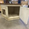 Carved Flowers Hexagon Table with Burled Top