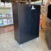 Black Adjustable Shelf Microwave Cabinet