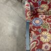 Blue Wood Framed Floral Patterned Arm Chair