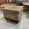 Woven Wicker Square Storage Ottoman