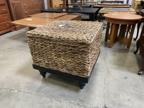 Woven Wicker Square Storage Ottoman