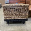 Woven Wicker Square Storage Ottoman