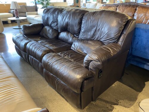 Leather 3 Seater Manual Recliner Sofa