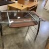 Glass Top Desk With Cherry Wood Accents