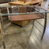 Glass Top Desk With Cherry Wood Accents