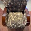 Circle Pattern Push Back Recliner with Wooden Arms