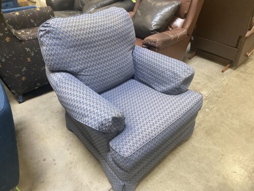 Blue Patterned Accent Chair