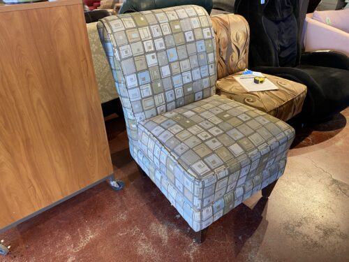 Square Print Armless Chair