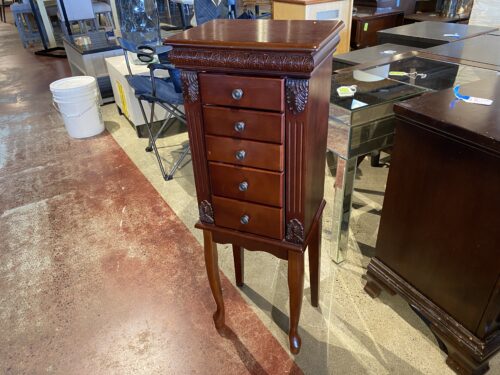 5-Drawer Walnut Jewelry Armoire