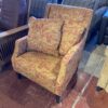 Leaf Embroidered Arm Chair with 2 Pillows