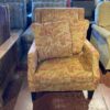 Leaf Embroidered Arm Chair with 2 Pillows