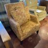 Leaf Embroidered Arm Chair with 2 Pillows