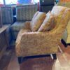 Leaf Embroidered Arm Chair with 2 Pillows