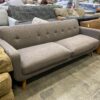 Modern Tan Grey Tufted Loveseat