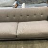 Modern Tan Grey Tufted Loveseat