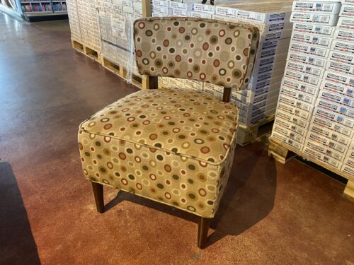 Dot Pattern Chair with Wooden Legs