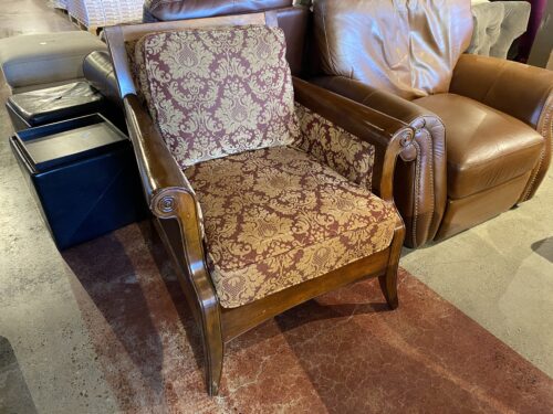 Red and Gold Damask Chair