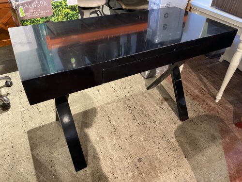 Glossy Black 1 Drawer Desk