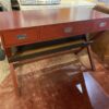 Cross Beam Leg 3 Drawer Red Desk