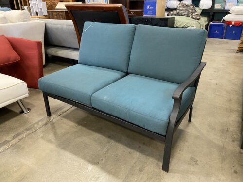 HAMPTON BAY Black and Green One Arm Patio Sofa