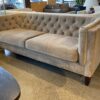 Modern Chesterfield Warm Grey Button Tuft Sofa