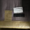 CRATE AND BARREL Distressed Beige Leather Chair with Ottoman