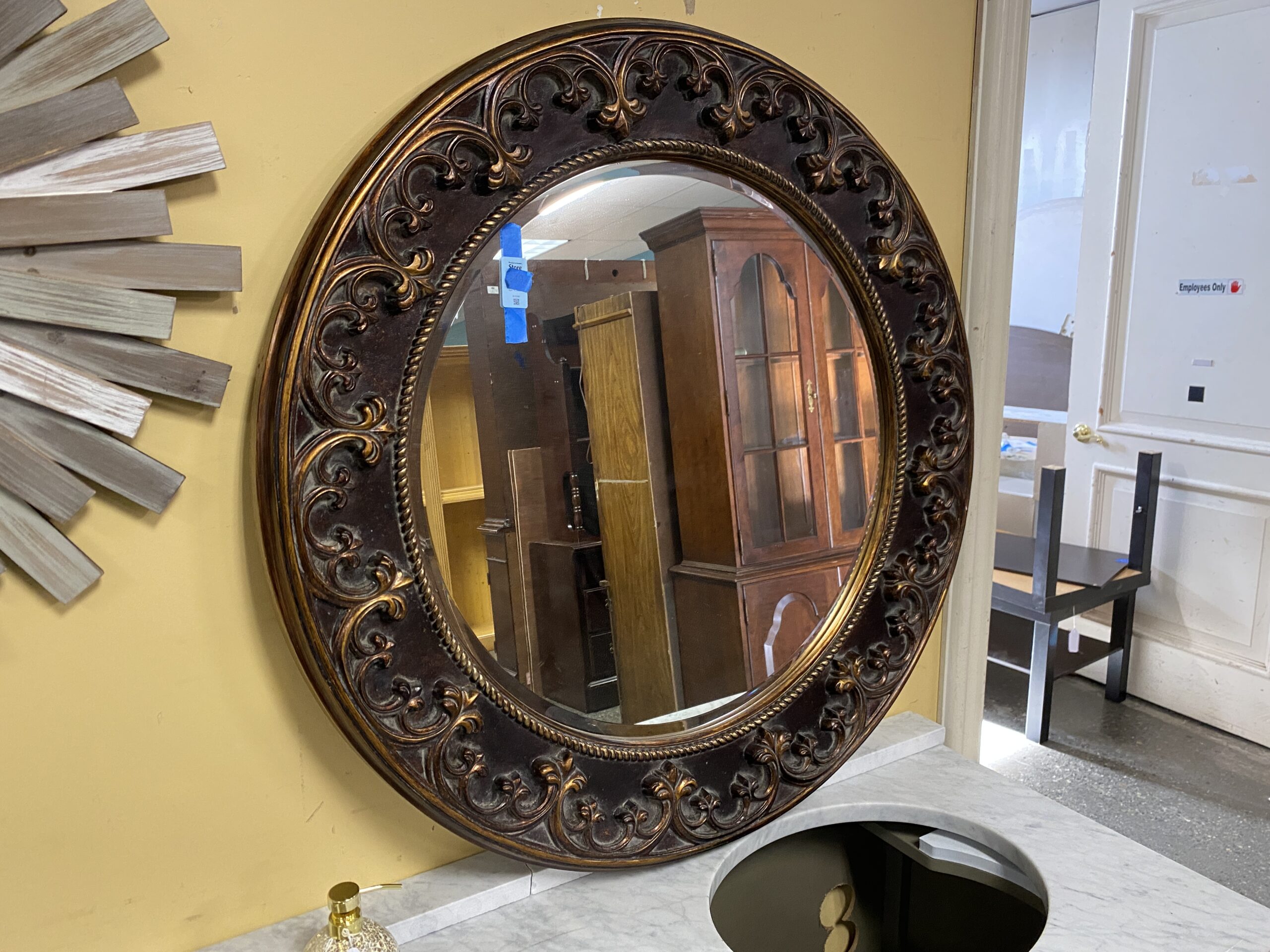 Fleur De Lis Inspired Deep Red Mirror