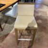 Beige Leather Seat Bar Stool