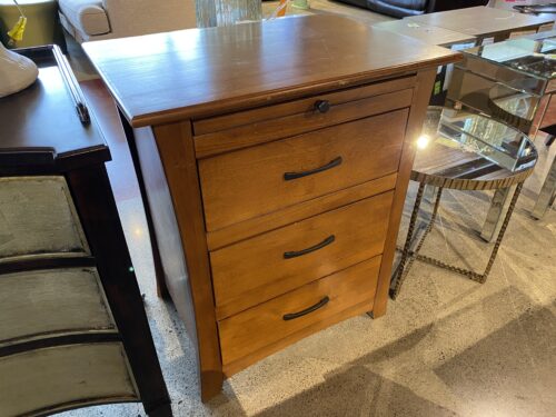 A-AMERICA 3 Drawer Nightstand with Pull Out Tray
