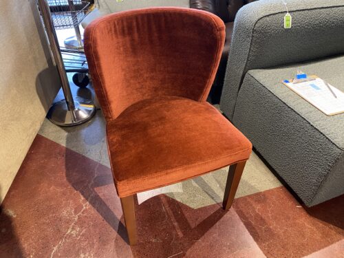 Terracotta Velvet Studded Chair
