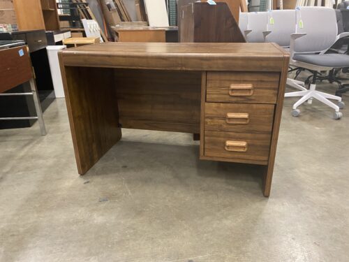 Compact Darkwood Office Desk with File Cabniet Drawer