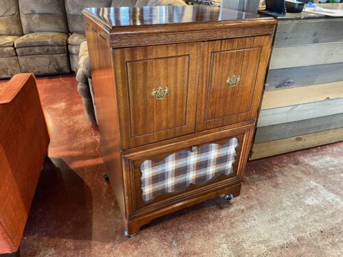 Retro Plaid TV Cabinet